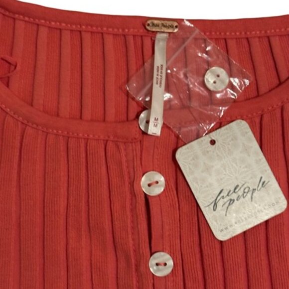 NWT Free People Tilly Long Sleeve Cardi in Coral - Size Medium - Picture 8 of 10